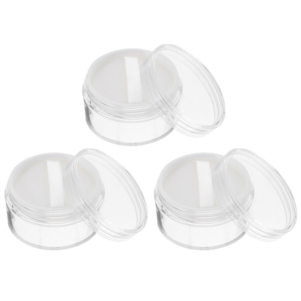 Solustre 3 Pcs Powder Box Travel Bottle Set Cosmetic Case Makeup Container