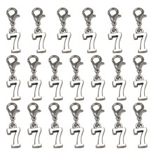 20pcs Alloy 7 Shape Pendants with Lobster Clasp for DIY Jewelry Making