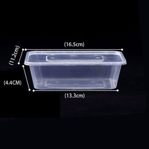 50pcs Transparent Carry Out Box 650ml With Lid 1