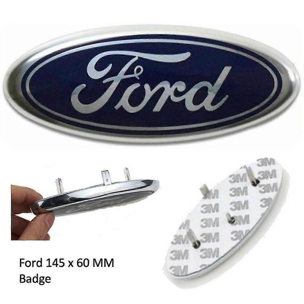 Ford Badge Oval /Chrome 145X 60Mm Front/Rear Emblem Focus Mondeo Transit Blue 6935159241650
