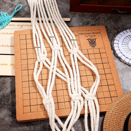 Macrame Cork Board Punch Needle Coaster Kit Trendy Vest Work 2