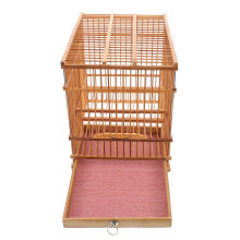 Bamboo Woven Bird Cage Portable Lightweight Parrot Finch Canary Case