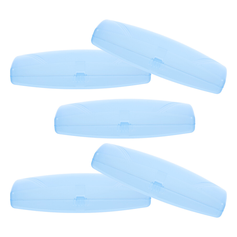 Ohphcall 5Pcs Portable Plastic Eyeglasses Case Transparent For Sunglasses