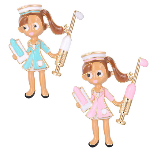 1 Pack Cartoon Character Brooches 1pack Pink Blue 1