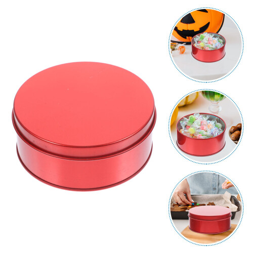 Empty Round Candy Tin Classic Tinplate Box Xmas Cookie 2