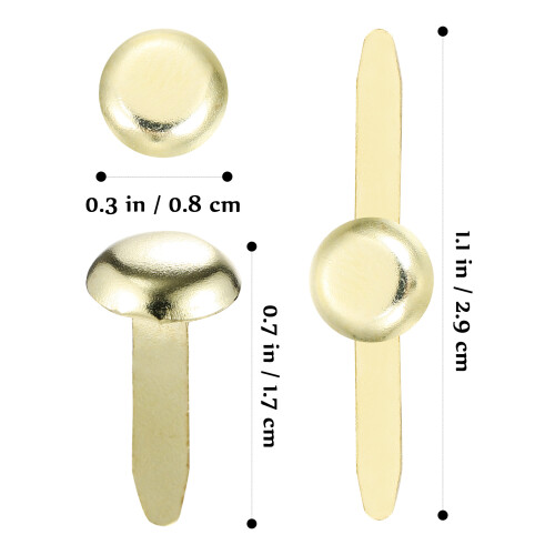 300 Pcs Metal Brads Clips for School Office Crafts 1