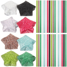 320 Pcs Coloured Origami Paper Glitter Star Making Folding Stars