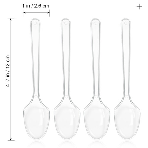 100pcs Transparent Plastic Spoons for Ice Cream Dessert 2