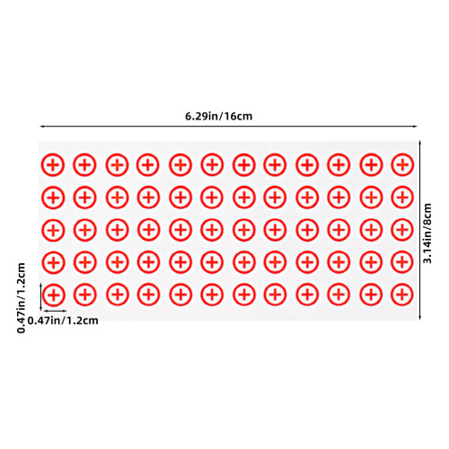 6 Sheets Self-Adhesive Polarity Stickers 12mm Battery Labels 1