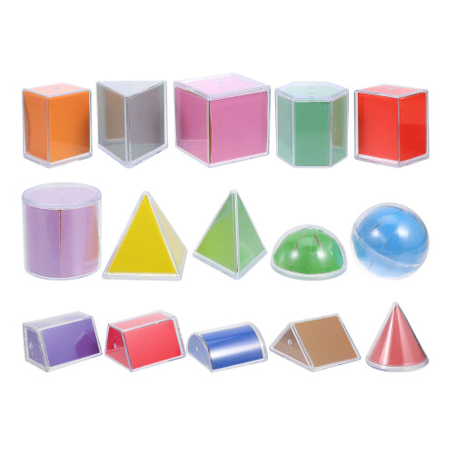 15pcs Translucent 3D Shapes for Light Table Kids Sensory Play