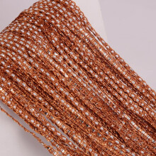 Crystal Flash Line Shiny Tassel String Door Curtain 100x200 Brown With Silver Wire Rod Pocket Room Divider For Wedding