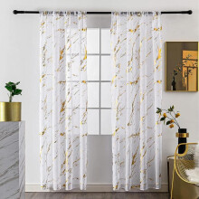 (gold, 140*260cm) Blackout Curtains- Premium Polyester Thermal Insulated Energy Saving Noise Reducing Set of 2 Rod Pocket Panels Block Sunlight 90 to 92% for