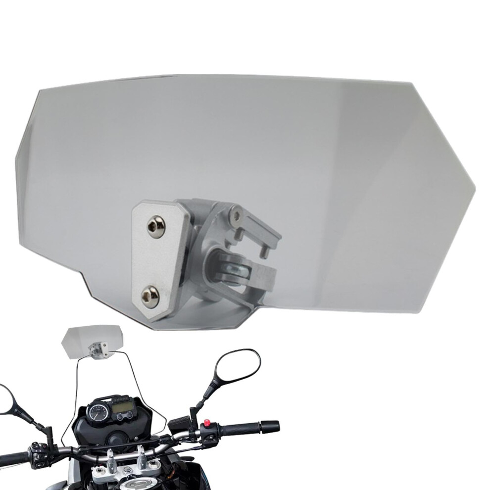 Motorcycle Wind Screen Heightened Adjustable Windshield Spoiler Clip 27X12cm Wind Deflector For Modified Motorcycles Gray 6447073702068