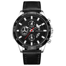 (Black skin - white shell - black face - white nails) Multi-functional steel band men's blue sports business men's watch