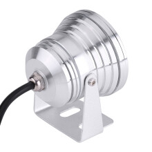 RGB LED Spotlight 10W 12V Marine Boat Yacht Outdoor Waterproof Spot Light with Remote Control Silver White Shell for Pond Fountain Aquarium
