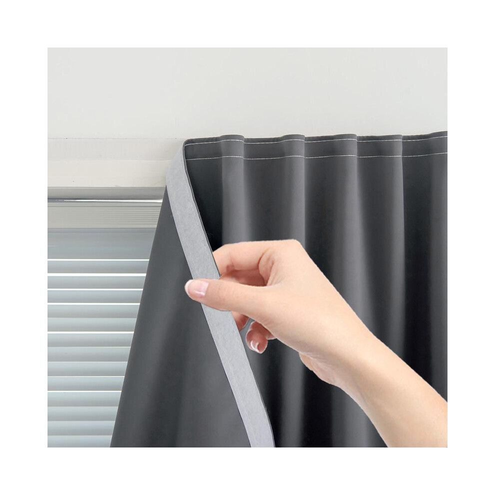 (Dark Gray, W:35inch*H:59inch) Blackout Curtains- Premium Polyester Thermal Insulated Energy Saving Noise Reducing Set of 2 Rod Pocket Panels Block Su-image-OPC-PKHQQ5W-NEW