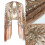 Fringed Sequins Stole Glitters Shawl Wrap For Ladies-coffee 4
