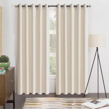 (Cream, W 46" x L 54" (2 Panels)) Blackout Curtains- Premium Polyester Thermal Insulated Energy Saving Noise Reducing Set of 2 Rod Pocket Panels Block Sunlight 90 to 92% for