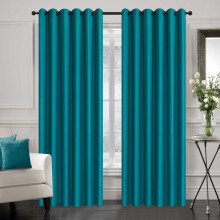 (Teal, W 66" x L 54" (2 Panels)) Blackout Curtains- Premium Polyester Thermal Insulated Energy Saving Noise Reducing Set of 2 Rod Pocket Panels Block Sunlight 90 to 92% for