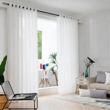 (White, 52inch*63inch) Blackout Curtains- Premium Polyester Thermal Insulated Energy Saving Noise Reducing Set of 2 Rod Pocket Panels Block Sunlight 90 to 92% for
