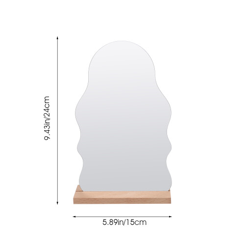 Wooden Base Desktop Acrylic Makeup Mirror 1