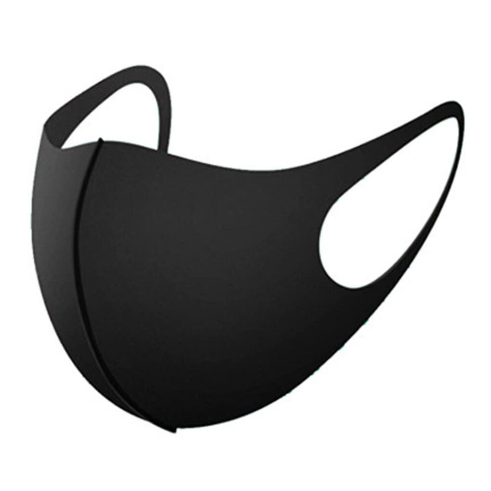 Face Mask 3-Layer Sponge Anti-Dust Anti-Haze Reusable Breathable Unisex Mouth Mask Black 9393856752911