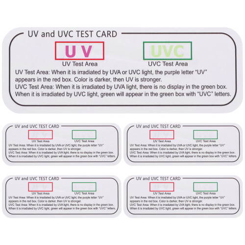 5pcs uvc-uva testing cards for light identification and indication