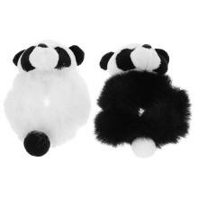 2pcs furry panda scrunchies plush elastic hair ties for ponytails