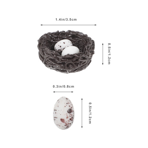 5pcs Mini Resin Bird Nests With Eggs For Home Decor 1