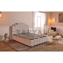 (King, Silver) Manhattan Bedframe with Optional Ottoman Storage - Sophisticated & Functional