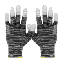 Anti-Static Gloves Electrostatic Protective PU Fingertips Medium Size For Automotive Vinyl Wraps And Decals Black 12-Pack