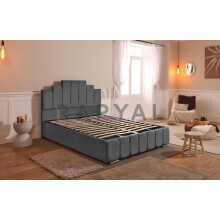 (King, With Ottoman, Grey) Manhattan Bedframe with Optional Ottoman Storage - Sophisticated & Functional