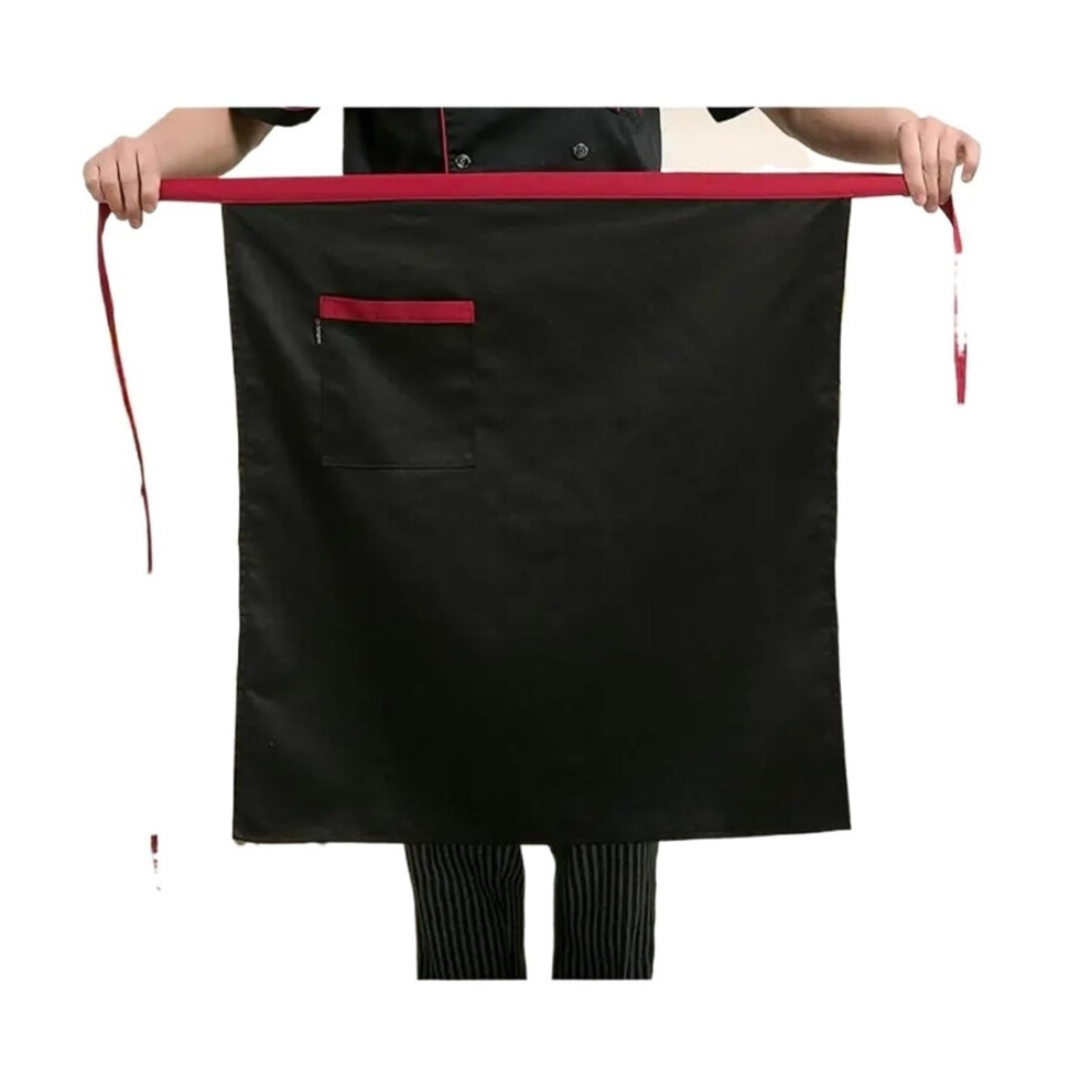 Aprons For Men Women, Unisex Half-Length Chef Kitchen Apron, Red, For Hotel Restaurant Back Kitchen 9393856753338