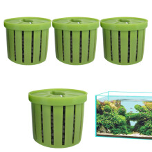 Aquarium Plant Stand 4 Piece Hydroponic Planter Basket Set, Wall Mounted Fish Container Garden Rack Pond Pot Verde