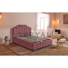 (King, With Ottoman, Pink) Manhattan Bedframe with Optional Ottoman Storage - Sophisticated & Functional