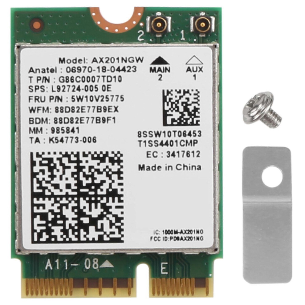 For Intel Wi-Fi 6 Ax201 Bluetooth 5.0 Dual Band 2.4G/5G Wireless Ngff Button E Cnvi Wifi Card Ax201n 6935159249793