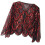 Evening Shawl Beadwork Wedding Party for Costume-black rose red 1