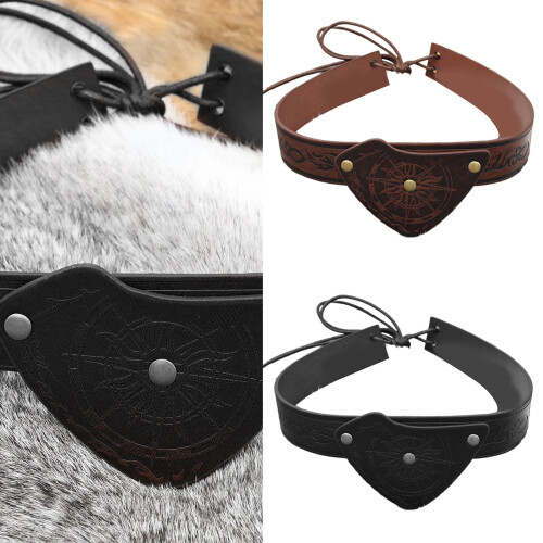Historical Embossed Pattern PU Leather Eyepatch Eye-Black 2