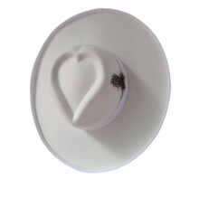 Elegant Homburg Top Hat with Wide Brimmed and Heart Top for-10