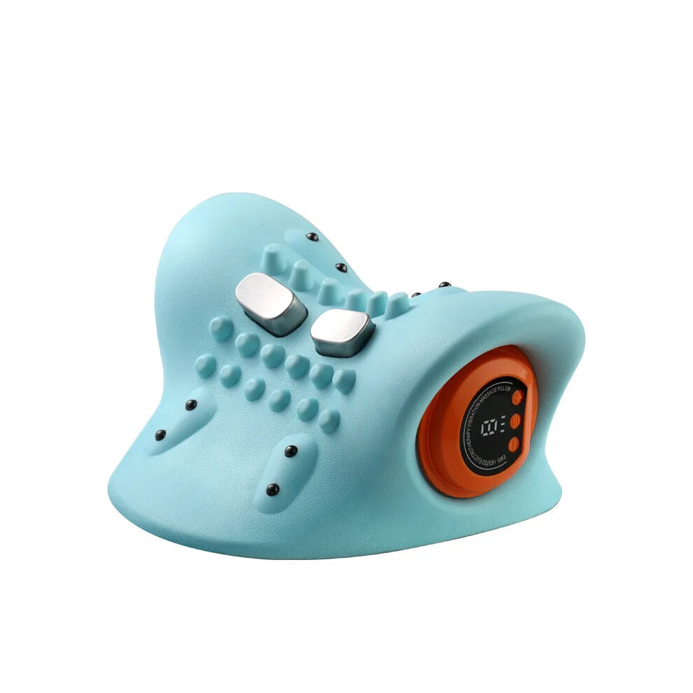 Oba Blue Electric Neck Stretcher Pulse Cervical Traction Pillow Ems Massage