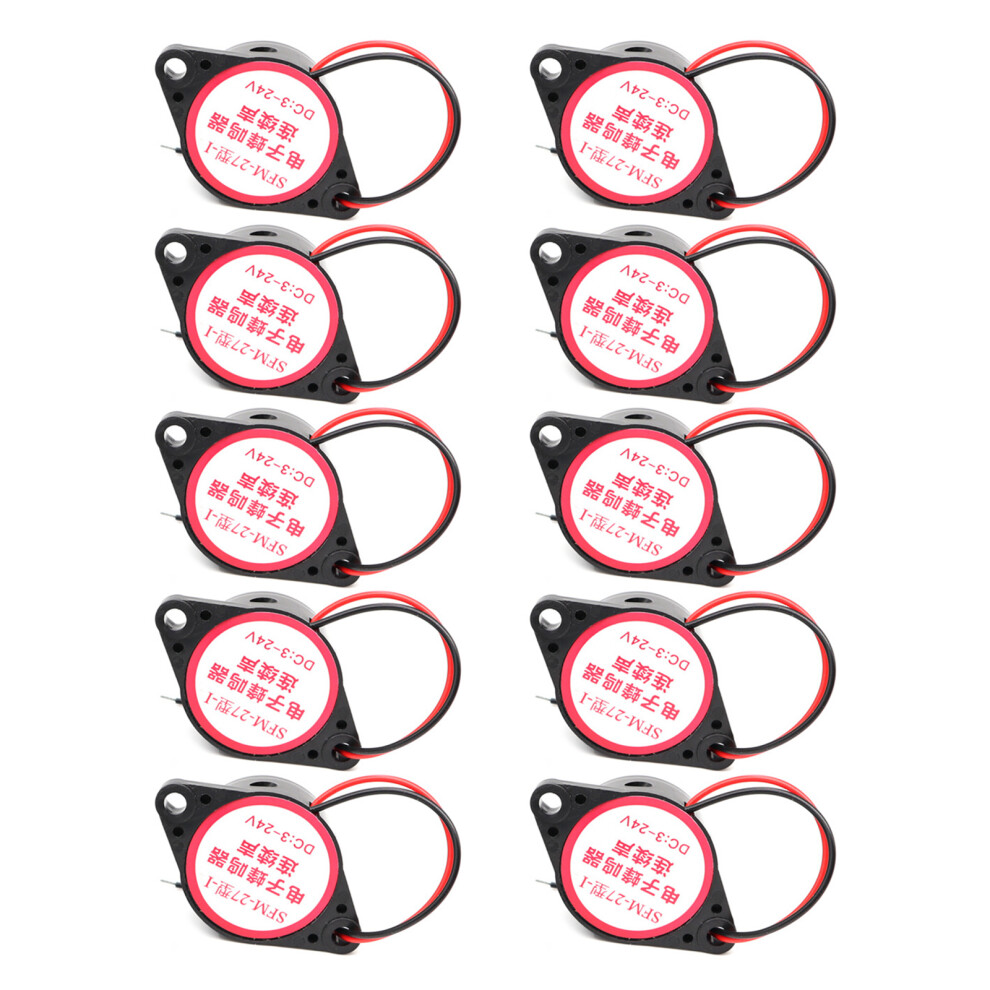 Pack Of 10Pcs High Decibel Piezoelectric Buzzers Continuous 7709000002603