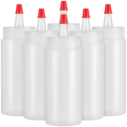 6 Pcs Applicator Bottle Reusable Squeeze Squirt Bottles Condiment