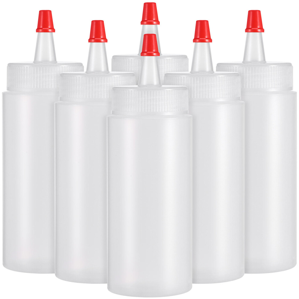 Inoomp 6 Pcs Applicator Bottle Reusable Squeeze Squirt Bottles Condiment