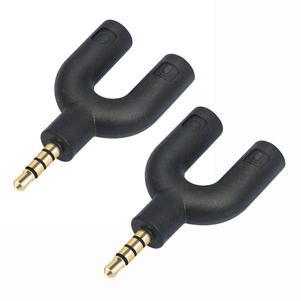 2Pcs Headphone Microphone Splitter Cable Adapter For 3.5Mm Trrs 7732000126611