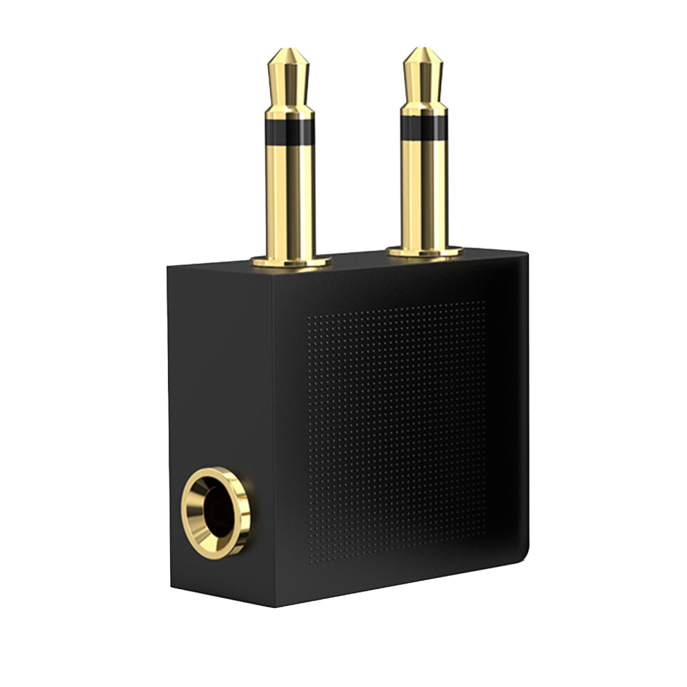 Plated 3.5Mm Sound Port Splitter Aircraft Headphone Adapter Gold 7732000127991