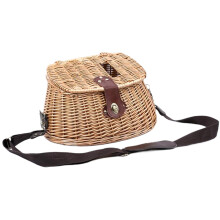 Fish Basket Wicker With Lid And Adjustable Straps Lightweight Fishing Creel Classic Vintage Style For Picnic Patio