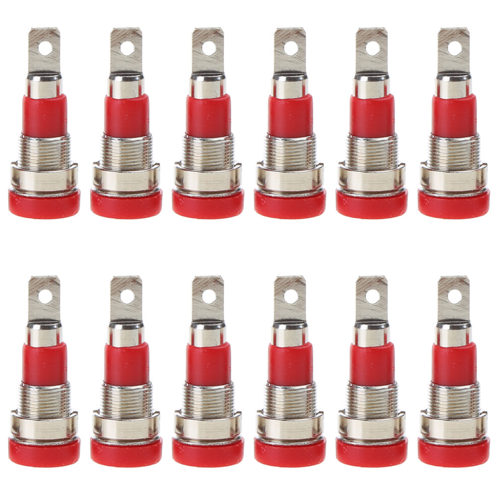 12Pcs 4Mm Banana Jack Socket Female Adapter Panel Mount-Red 7704000021371