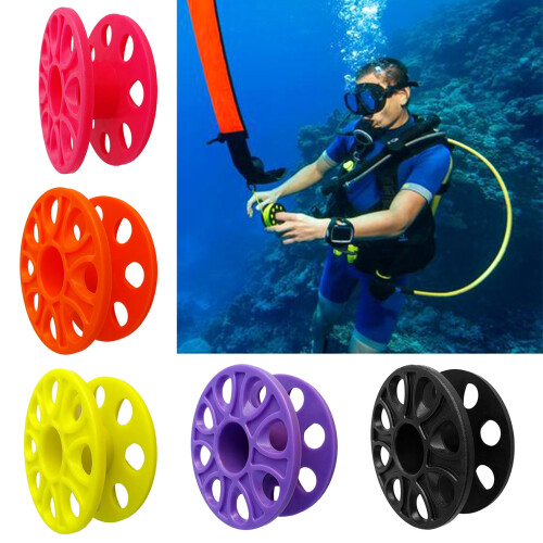 Scubas Diving Finger Spool Reel Convenient Hanging Hole-Black 2