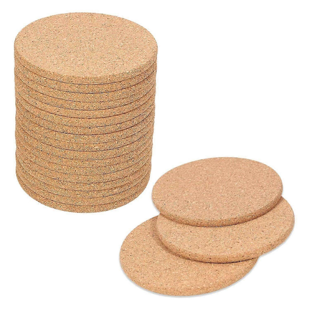 20 Pack Cork Coasters for Drinks, Absorbent Bar Coasters, Heat Resistant, Reusable Drink Saucers Win