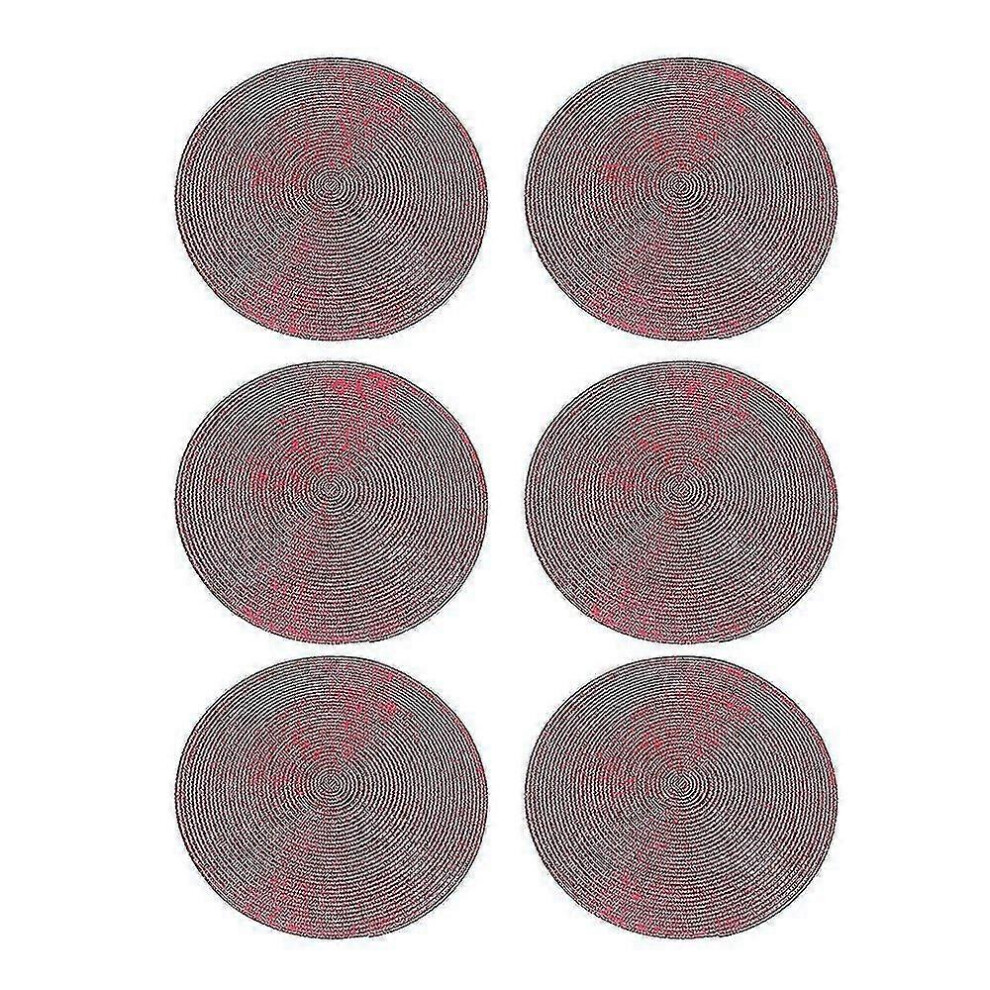 Set of 6 eco-friendly polypropylene placemats, solid color heat insulation mats, decorative mats